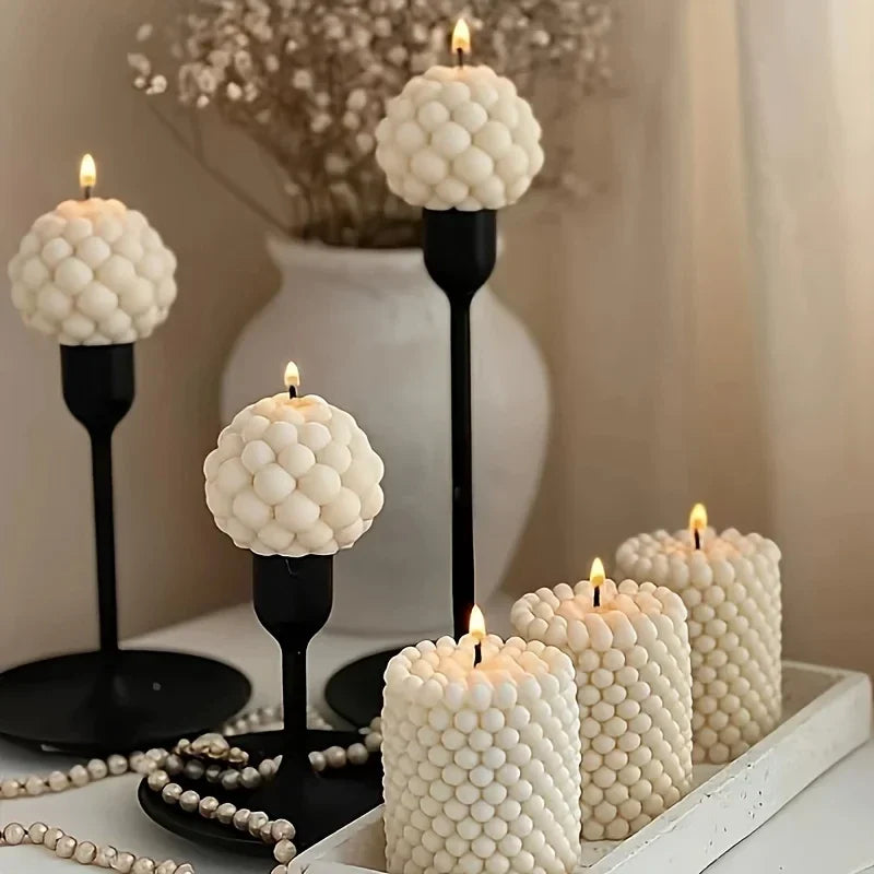 🕯️🕯️🕯️Silicone Bubble Candle Mold 3D