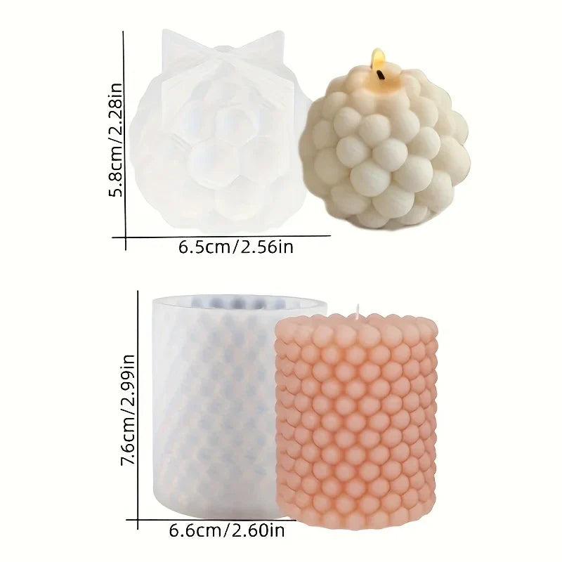 🕯️🕯️🕯️Silicone Bubble Candle Mold 3D