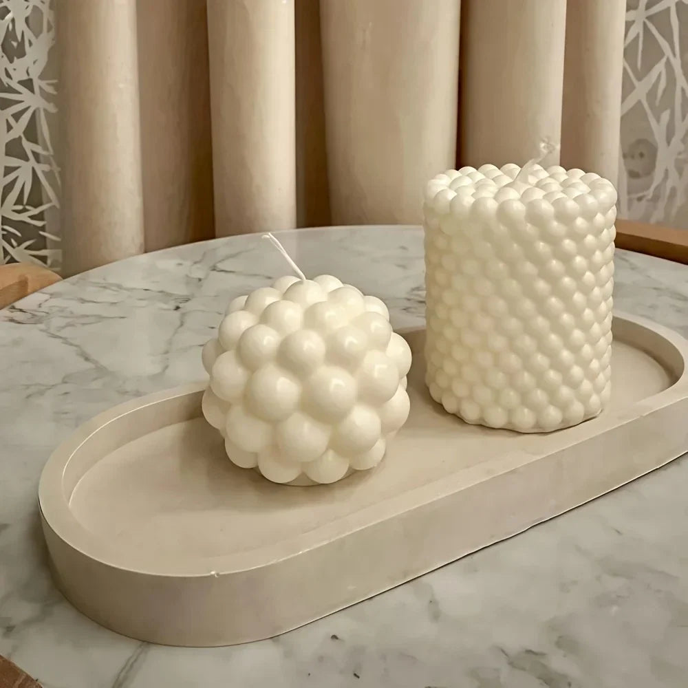 🕯️🕯️🕯️Silicone Bubble Candle Mold 3D