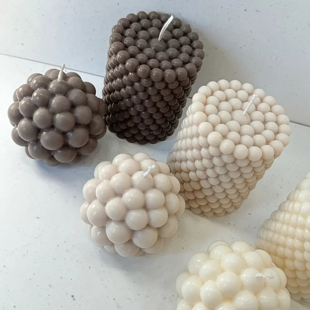 🕯️🕯️🕯️Silicone Bubble Candle Mold 3D