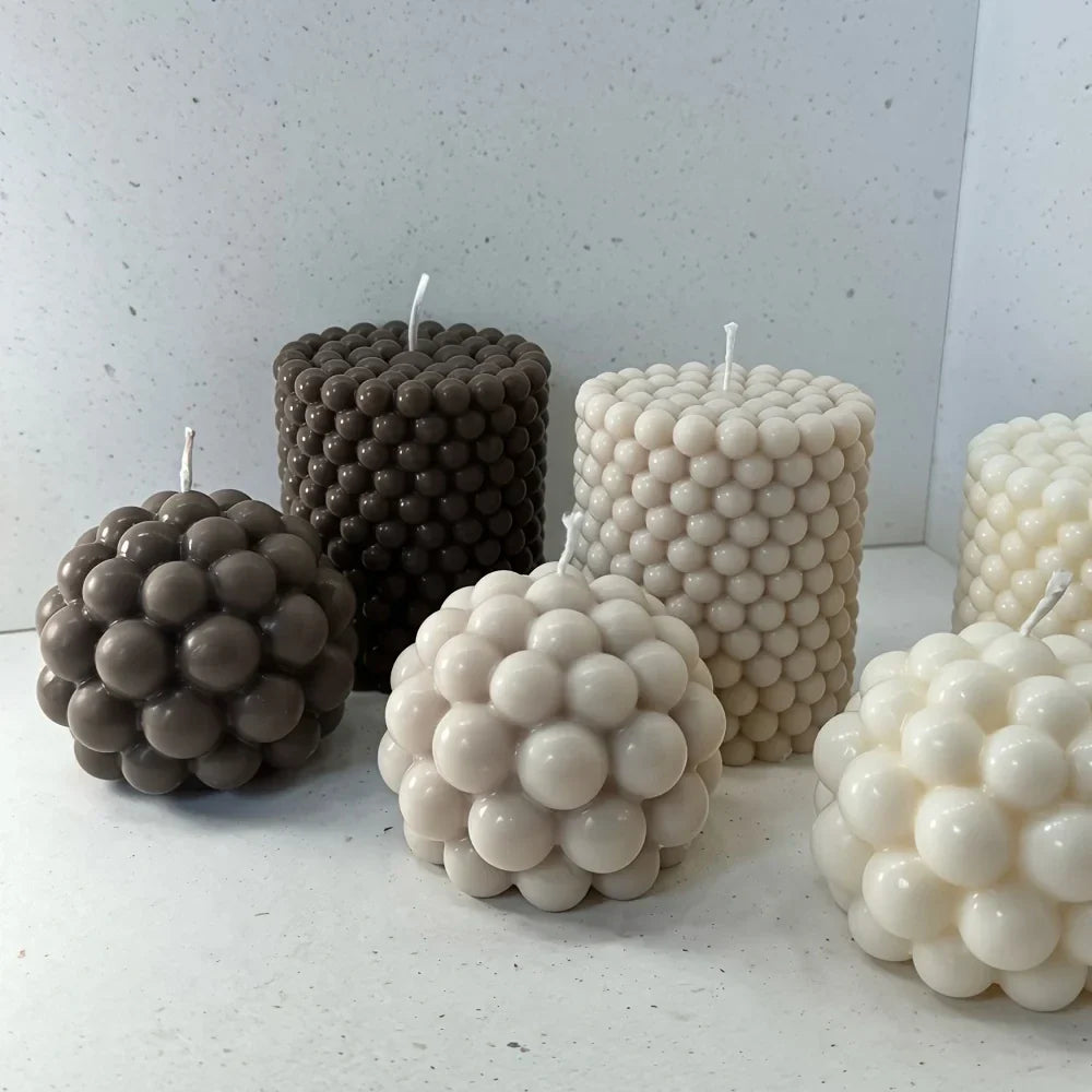 🕯️🕯️🕯️Silicone Bubble Candle Mold 3D