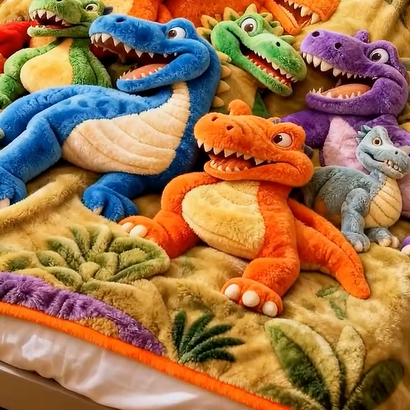🦕🦕🦕3D Dinosaur Cotton Blanket for Kids – Soft Breathable All-Season Kids Throw Blanket