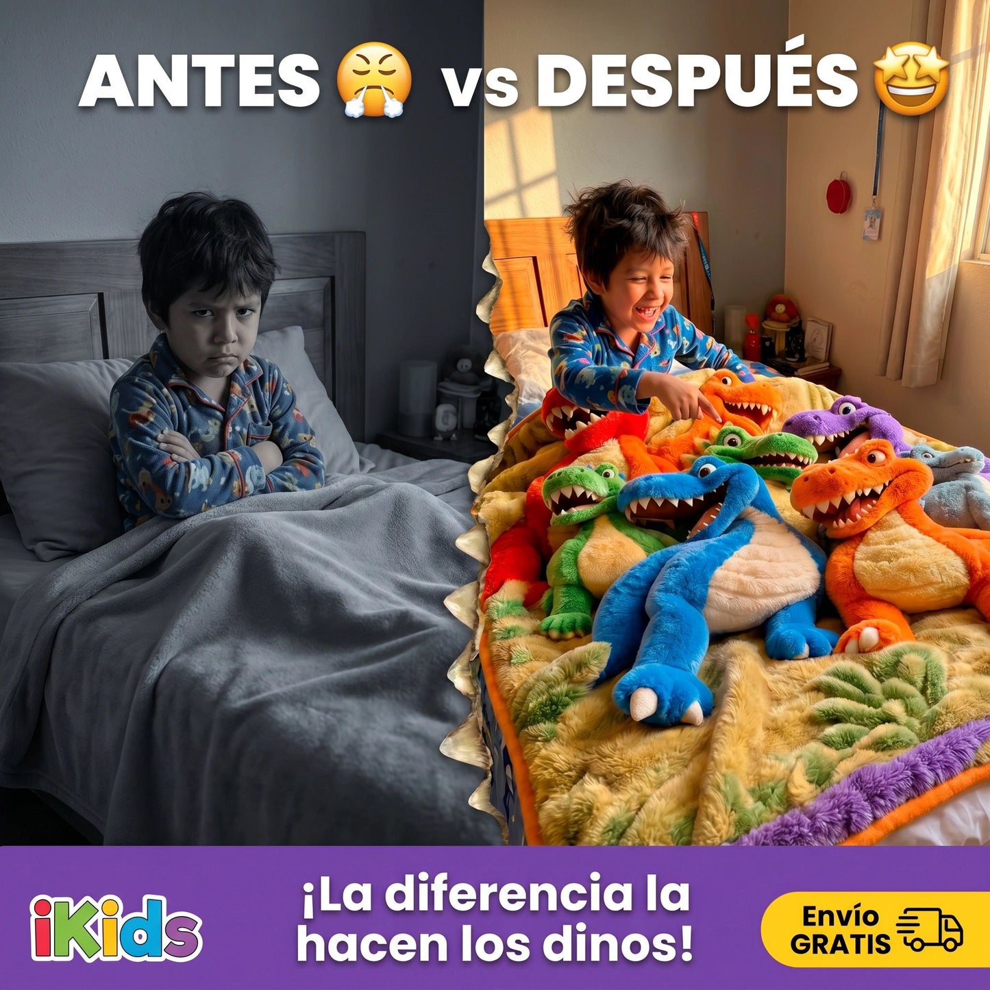 🦕🦕🦕3D Dinosaur Cotton Blanket for Kids – Soft Breathable All-Season Kids Throw Blanket