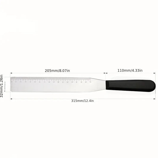 Professional Cake Leveler with Built-in Ruler - Heavy-Duty Stainless steel (420) - Dual Measurement Markings - for 8" & 10" Cakes - Baking, Decorating, Frosting, Smoothing - Ideal for Home & Professional Bakers - Easy-Clean Design, Cake Baking Supplies