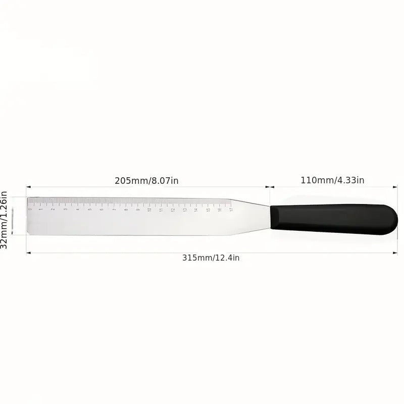 Professional Cake Leveler with Built-in Ruler - Heavy-Duty Stainless steel (420) - Dual Measurement Markings - for 8" & 10" Cakes - Baking, Decorating, Frosting, Smoothing - Ideal for Home & Professional Bakers - Easy-Clean Design, Cake Baking Supplies