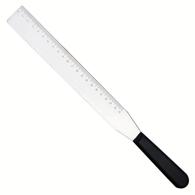 Professional Cake Leveler with Built-in Ruler - Heavy-Duty Stainless steel (420) - Dual Measurement Markings - for 8" & 10" Cakes - Baking, Decorating, Frosting, Smoothing - Ideal for Home & Professional Bakers - Easy-Clean Design, Cake Baking Supplies