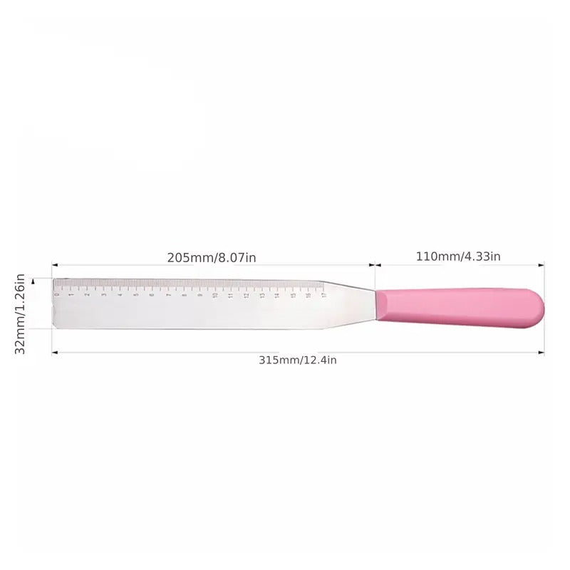 Professional Cake Leveler with Built-in Ruler - Heavy-Duty Stainless steel (420) - Dual Measurement Markings - for 8" & 10" Cakes - Baking, Decorating, Frosting, Smoothing - Ideal for Home & Professional Bakers - Easy-Clean Design, Cake Baking Supplies