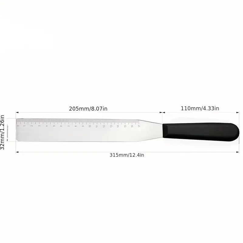 Professional Cake Leveler with Built-in Ruler - Heavy-Duty Stainless steel (420) - Dual Measurement Markings - for 8" & 10" Cakes - Baking, Decorating, Frosting, Smoothing - Ideal for Home & Professional Bakers - Easy-Clean Design, Cake Baking Supplies